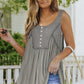 Gray Thermal Knit Panel Babydoll Tank Top