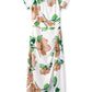 Green Floral Print Off Shoulder Slit Bodycon Midi Dress