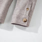 Light Grey Turn Down Collar Flap Pockets Buttoned Shacket