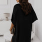 Black Dolman Half Sleeve Pocketed Long Cardigan