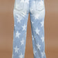 Beau Blue High Waist Star Pattern Plus Size Jeans