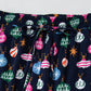 Navy Blue Colorful Christmas Lights Print Shirt and Pants Pajama Set