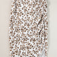 Khaki Leopard Print Size Spit Ruched Midi Skirt