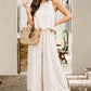 Apricot Sleeveless Ankle Length Wide Leg Jumpsuit