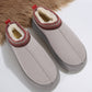 Gray Contrast Print Suede Plush Lined Snow Boots