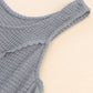 Gray Thermal Knit Panel Babydoll Tank Top