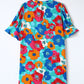 Multicolor Split V Collar Ruffle Sleeve Floral Shift Dress