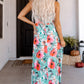 Sky Blue Boho Print Sleeveless High Waist Long Floral Dress