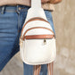 White Multi Zipped Street Casual Sling Bag