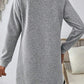 Gray Solid Color Textured Long Sleeve Shift Dress