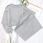 Light Grey Solid Criss Cross Crop Top and Pants Active Set