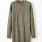 Mist Green Cable Knit Drop Shoulder Loose Fit Sweater Dress