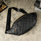 Black Rhombus Pattern Simple Waist Bag