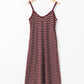 Red Stripe Side Pockets Spaghetti Straps Maxi Dress