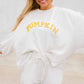 White PUMPKIN Flocking Graphic Pullover Sweatshirt and Shorts Set