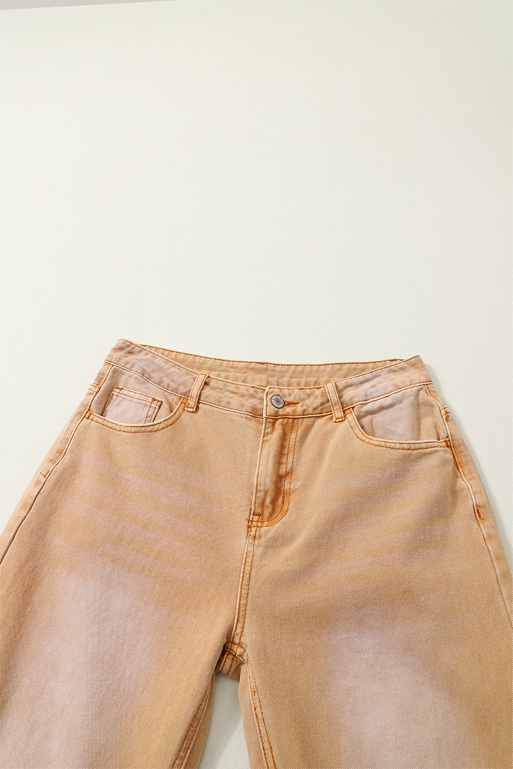 Brown Distressed Hollow-out High Waist Cropped Flare Jeans