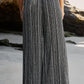 Black Printed Striped Printed Slit Wide Leg High Waist Pants