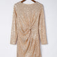 Apricot Knot Pack Hip Sequin Dress