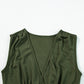 Moss Green Sleeveless V Neck Ruched Wide Leg Jumpsuit