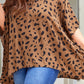 Leopard Plus Size Leopard Batwing Sleeve Tunic Top