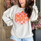 White Terry Halloween Pumpkin Patched Pattern Pullover Sweatshirt