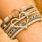 Beige Bohemian Heart Rhinestone Magnetic Buckle Bracelet