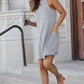 Gray Crisscross Cut-out Back Knit Sleeveless Dress