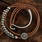 Brown Daisy Beading Alloy Multilayer Bracelet