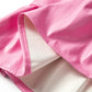 Sachet Pink Pleather Bubble Short Sleeve V Neck Ruffled Hem Mini Dress