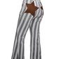 Stripe Star Embellished Western Flare Jeans