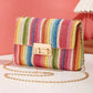 Multicolour Bohemian Woven Gold Chain Shoulder Bag