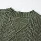 Mist Green Cable Knit Drop Shoulder Loose Fit Sweater Dress