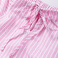 Pink Stripe Pinstriped Ruffled Hem Sleeveless Mini Flared Dress