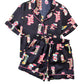 Black Western Boots Printed Short Pajama Set