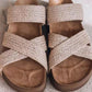 Beige Woven Cross Criss Hollowed Slip-On Slippers