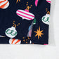 Navy Blue Colorful Christmas Lights Print Shirt and Pants Pajama Set