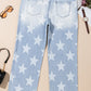 Beau Blue High Waist Star Pattern Plus Size Jeans