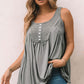 Gray Thermal Knit Panel Babydoll Tank Top