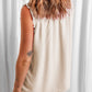 Apricot Frilled Tank Top with Buttons