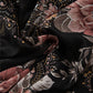 Black Vintage Floral Puff Sleeve V Neck Smock Waist Dress