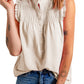 Apricot Frilled Tank Top with Buttons