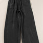 Black Drawstring High Waist Wide Leg Denim Pants