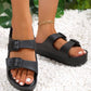 Black Double-buckle EVA Slippers