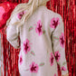 Floral Print Pocketed Open Front Cardigan