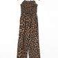 Leopard Print Halter Neck Backless Wide Leg Jumpsuit