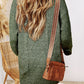 Mist Green Cable Knit Drop Shoulder Loose Fit Sweater Dress