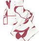 White Abstract Printed Button Back Vest and Wide Leg Pants Set